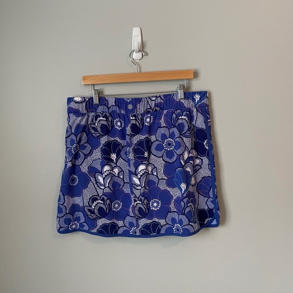 T by Talbots Blue Purple Floral Athletic Skirt Skort Tennis Golf Skirt Size XL - Picture 2 of 8